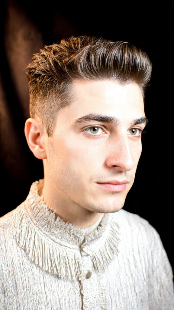 2 textured crop with a sleek pompadour