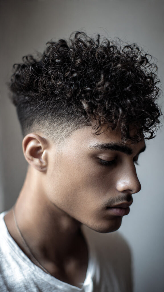 curly top with tapered sides