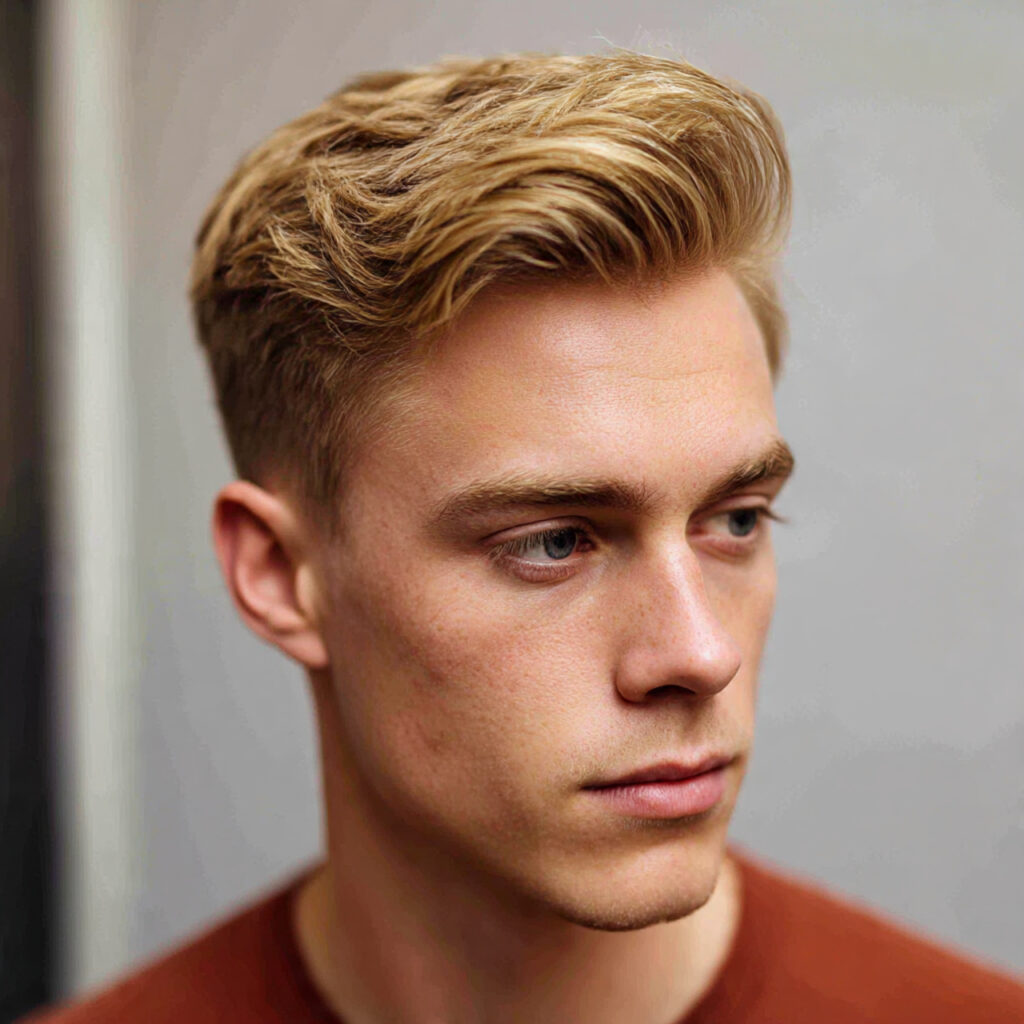 the honey blonde side part short blonde haircuts