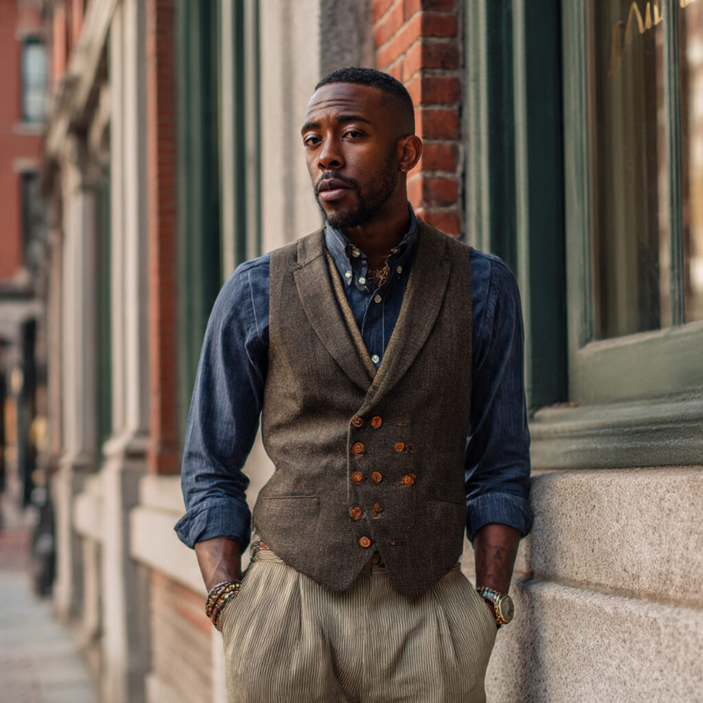 the layered vest button down