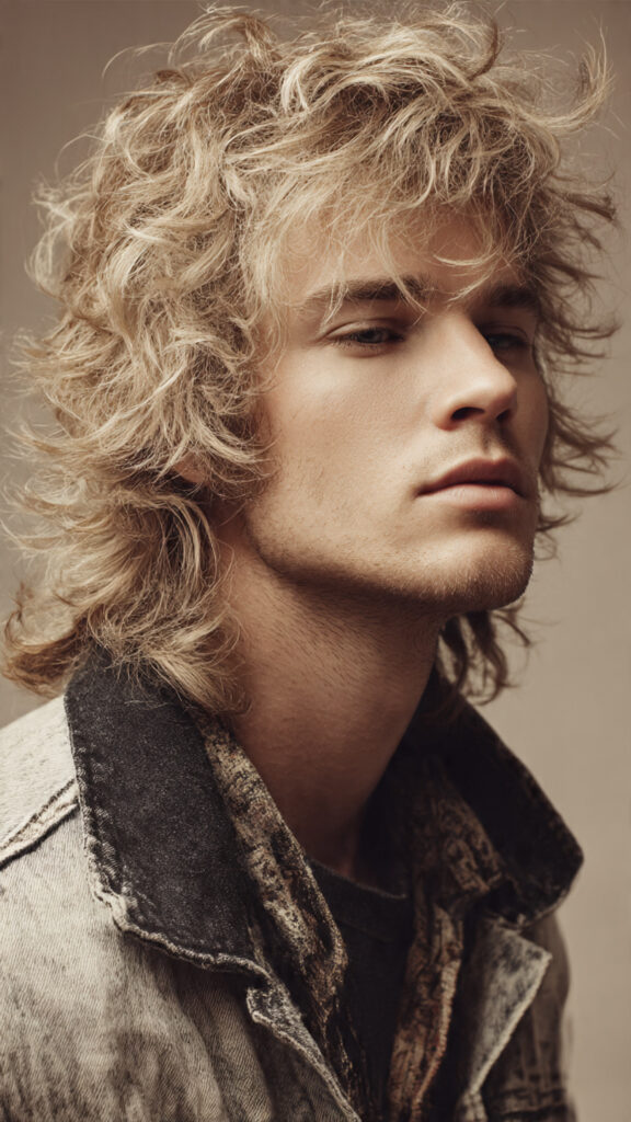 the long bleached shag hairstyle of men