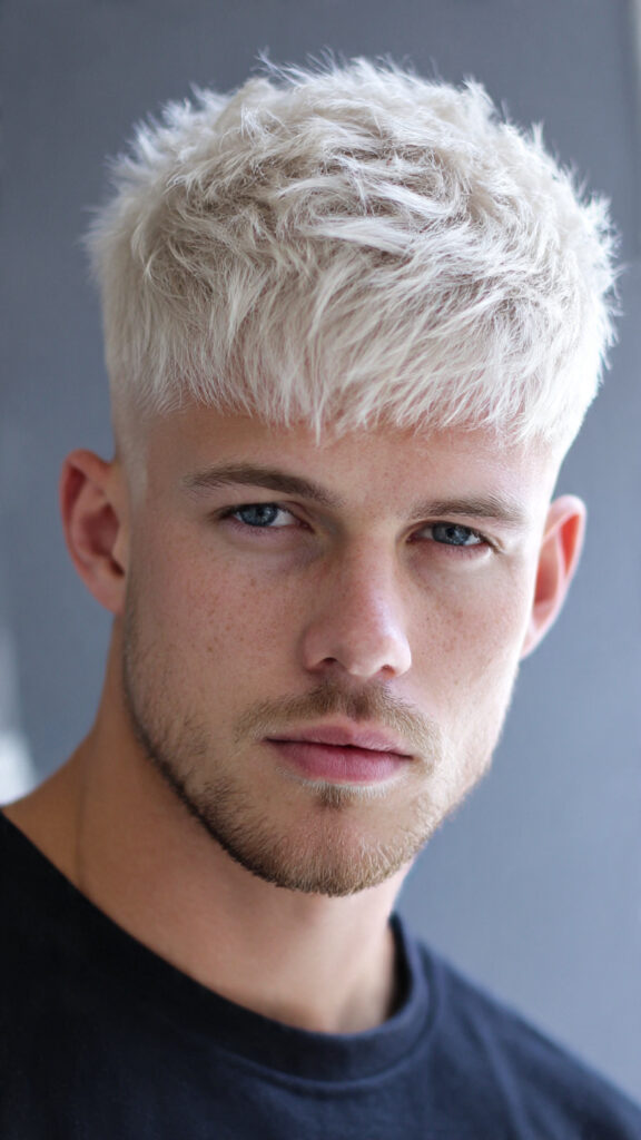 the platinum textured crop hairstyle of men