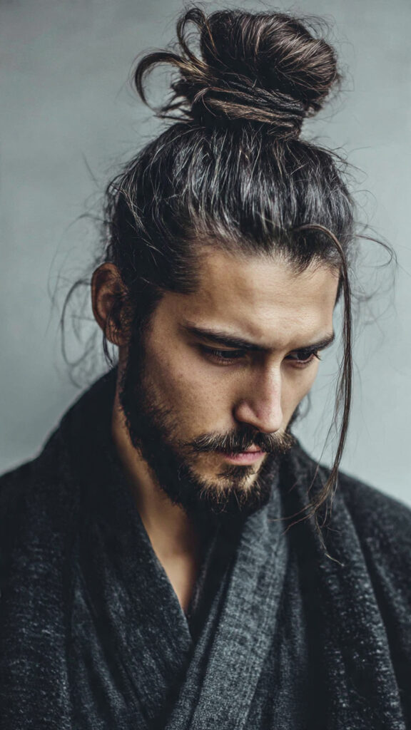 the samurai inspired top knot hairstyle of men the samurai inspired top knot hairstyle of men