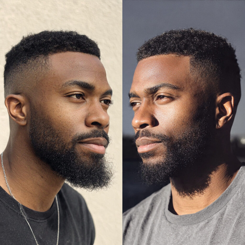 the short beard with faded sides the short beard with faded sides