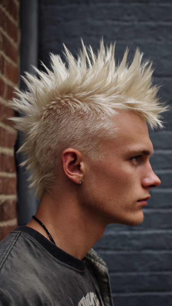 the spiky bleached faux hawk hairstyle of men 1