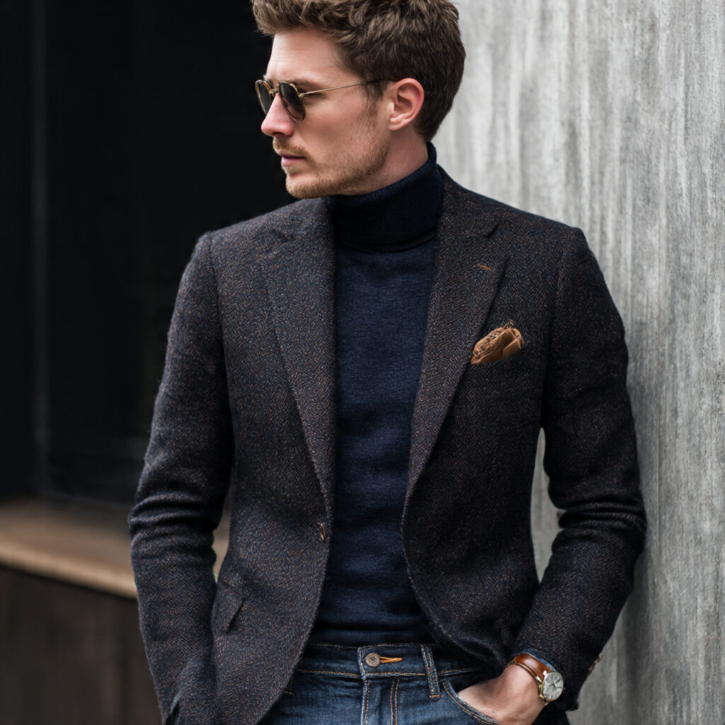 the timeless wool blazer dark denim