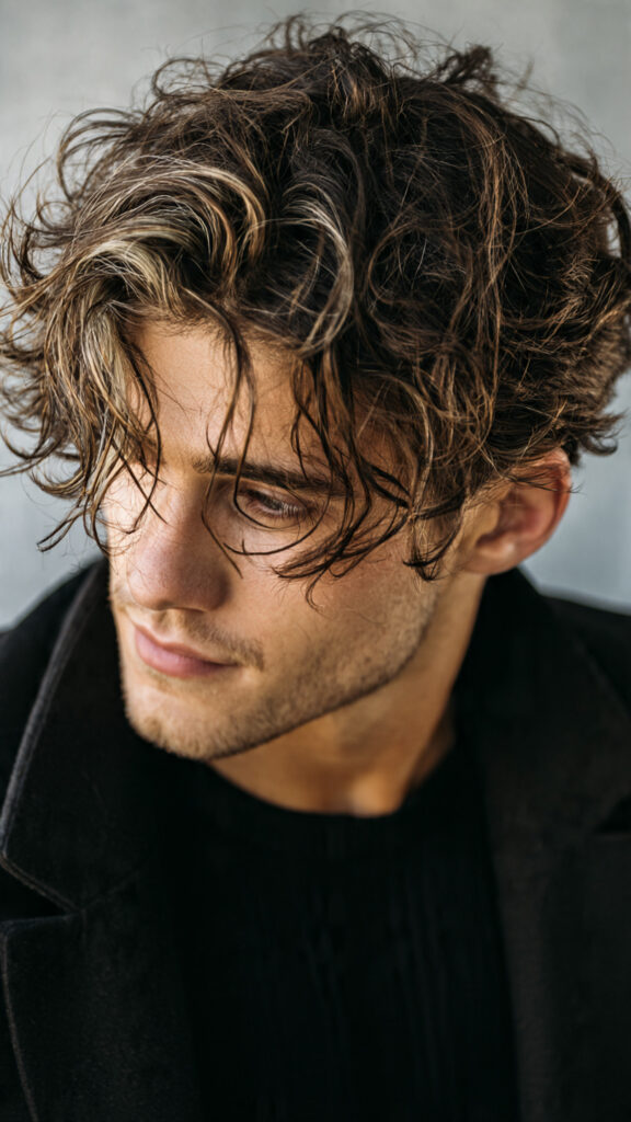 men s hair with money piece highlight