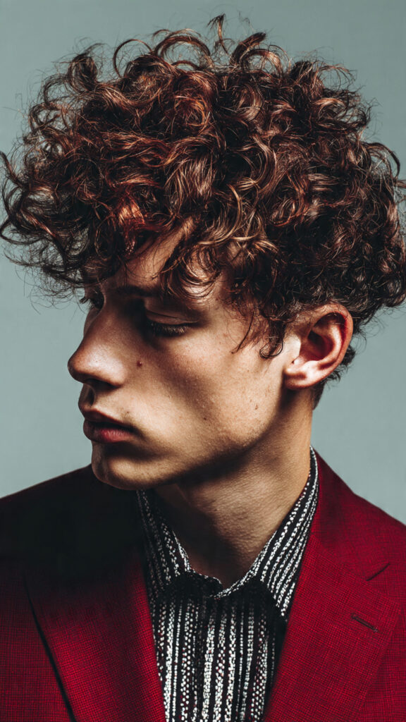 men s hair with polished curls men s hair with polished curls