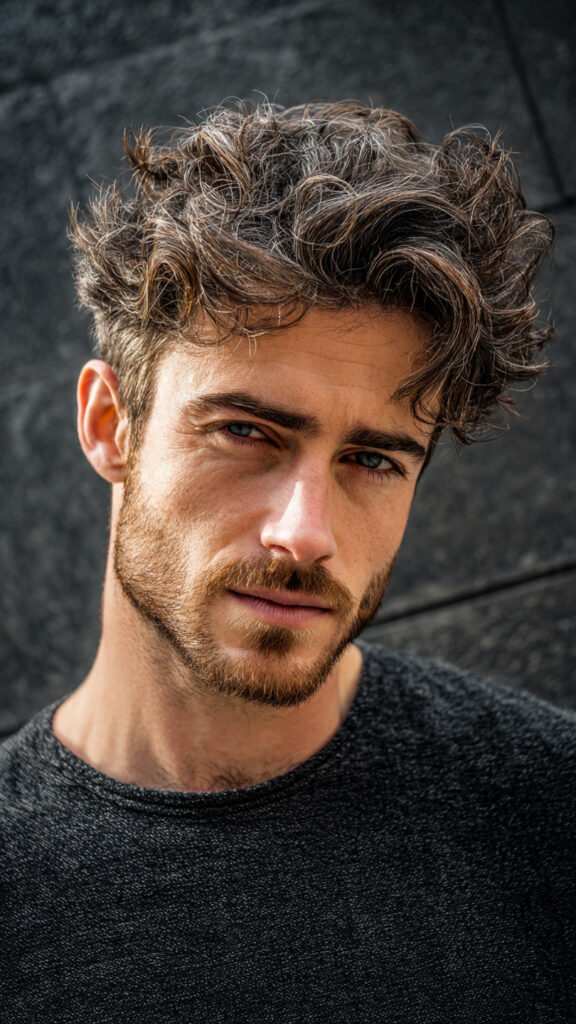 men s hair with subtle sandalwood highlights