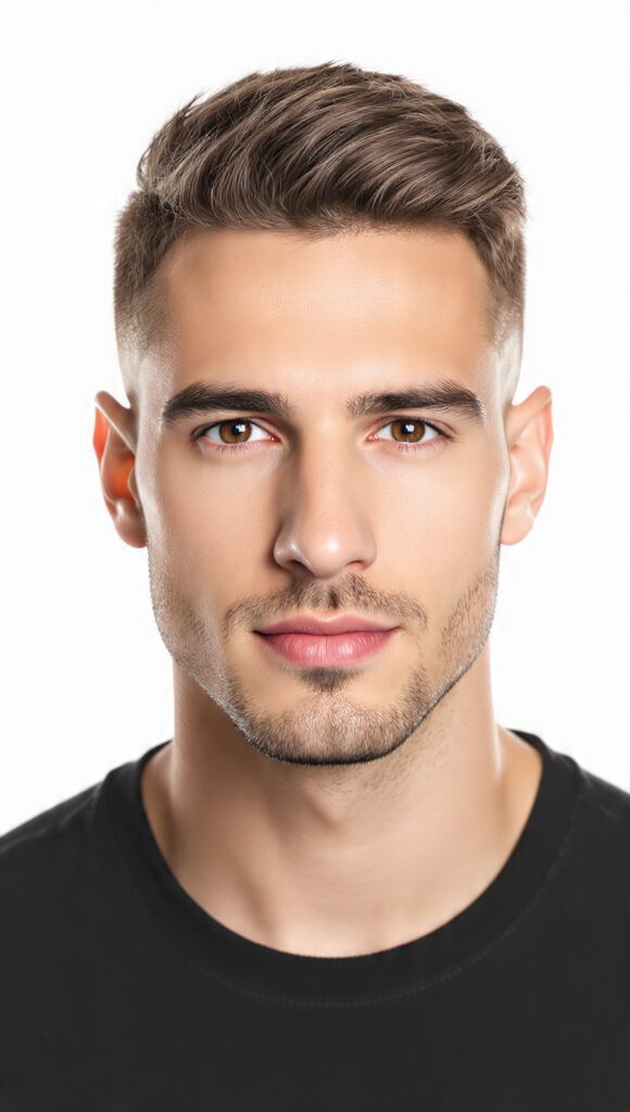 photorealistic portrait of a handsome man with 9