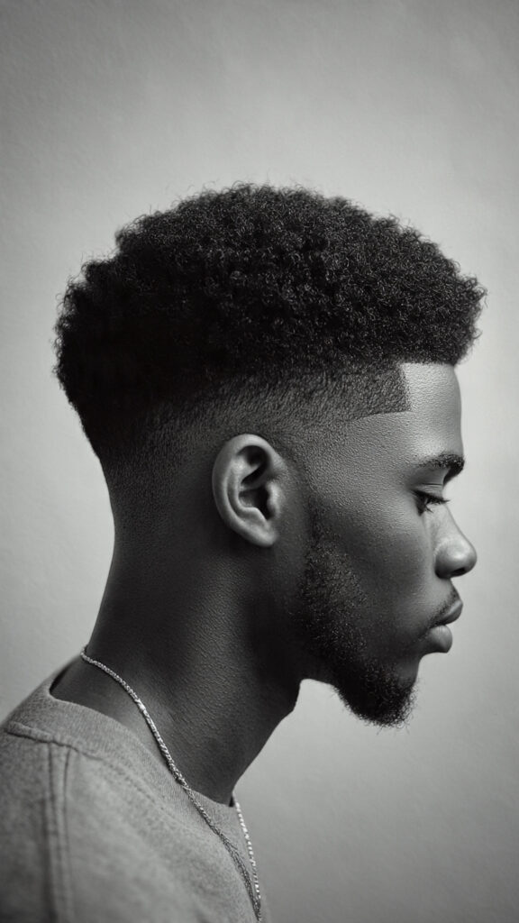 the afro with a tapered skin fade