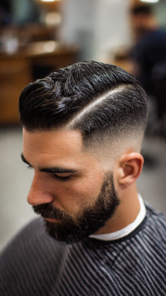 the comb over with a high contrast skin