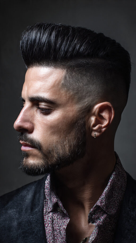 the modern pompadour with a bold fade