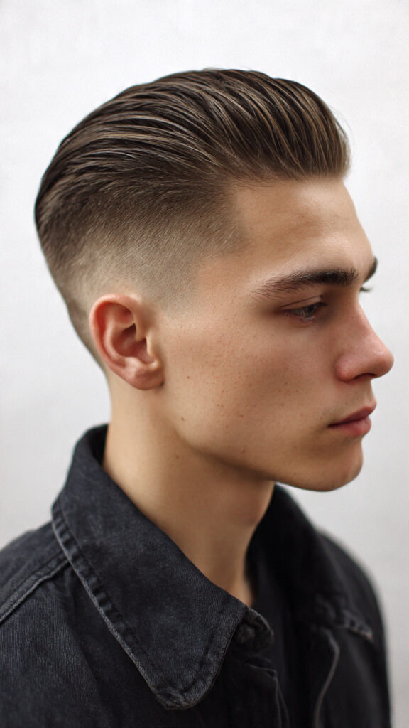 the slicked back undercut with skin fade