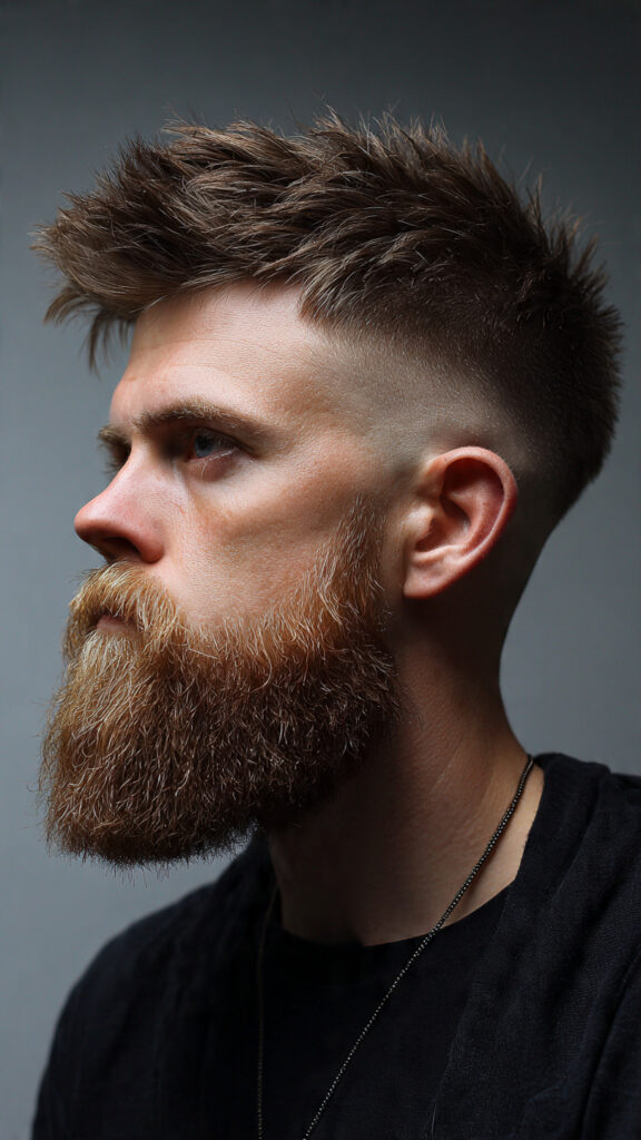 the tapered drop fade with beard integration